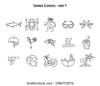 Vector design of various summer symbols. 
