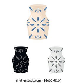 Vector design of vase and clay symbol. Set of vase and interior vector icon for stock.