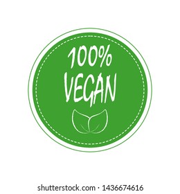 VECTOR DESIGN . vegan .on green bacground.