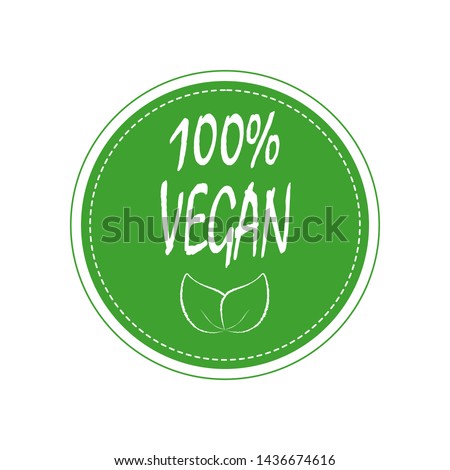 VECTOR DESIGN . vegan .on green bacground.