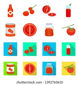 Vector design of vegetable and delicious icon. Set of vegetable and natural stock vector illustration.