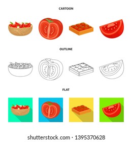 Vector design of vegetable and delicious icon. Set of vegetable and natural stock symbol for web.