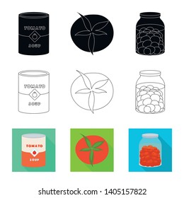 Vector design of vegetable and delicious icon. Collection of vegetable and natural stock symbol for web.