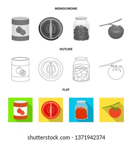 Vector design of vegetable and delicious sign. Collection of vegetable and natural vector icon for stock.