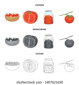 Vector design of vegetable and delicious sign. Collection of vegetable and natural stock symbol for web.