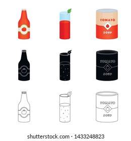 Vector design of vegetable and delicious sign. Set of vegetable and natural vector icon for stock.
