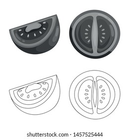 Vector design of vegetable and delicious symbol. Collection of vegetable and natural stock symbol for web.