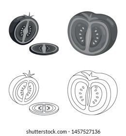 Vector design of vegetable and delicious symbol. Set of vegetable and natural vector icon for stock.