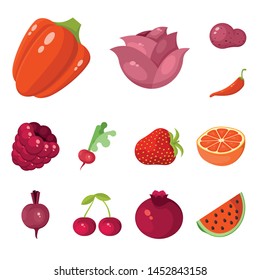 Vector design of vegetable and food logo. Set of vegetable and ripe vector icon for stock.
