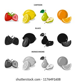 Vector design of vegetable and fruit icon. Set of vegetable and vegetarian stock vector illustration.