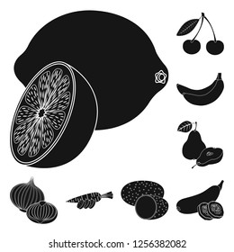 Vector design of vegetable and fruit icon. Collection of vegetable and vegetarian stock vector illustration.