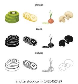 Vector design of vegetable and fruit icon. Set of vegetable and food vector icon for stock.