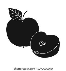 Vector design of vegetable and fruit logo. Set of vegetable and vegetarian vector icon for stock.