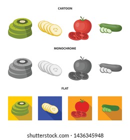 Vector design of vegetable and fruit sign. Collection of vegetable and food stock symbol for web.