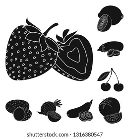 Vector design of vegetable and fruit symbol. Set of vegetable and vegetarian stock symbol for web.