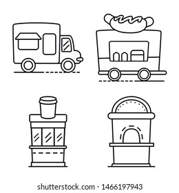 Vector design of vending and public symbol. Set of vending and storefront vector icon for stock.