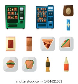 Vector design of vending and service icon. Set of vending and snack stock vector illustration.