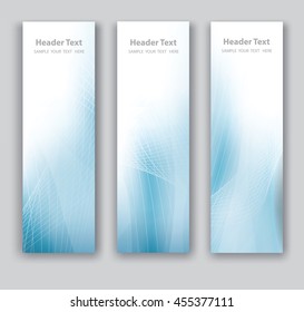 Vector design vertical Banner blue wave white background. illustration