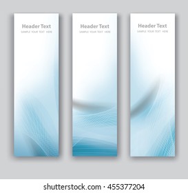 Vector design vertical Banner blue wave white background. illustration