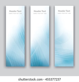 Vector design vertical Banner blue wave white background. illustration