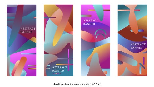 Vector design vertical retro template abstract banner gradient style illustration perfect design