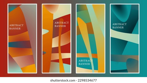 Vector design vertical retro template abstract banner gradient style illustration perfect design