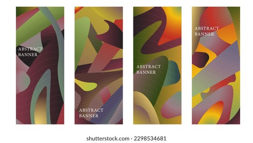 Vector design vertical retro template abstract banner gradient style illustration perfect design