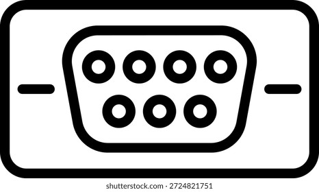 Vector Design VGA Port Icon Style