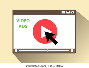 vector design of video advertise illustration