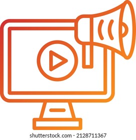 Diseño de vectores Estilo de iconos de marketing de vídeo