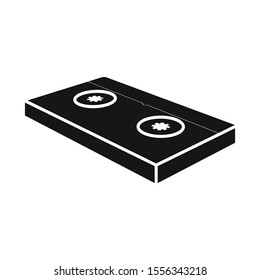 Vector design of videotape and cassette symbol. Graphic of videotape and tape stock symbol for web.