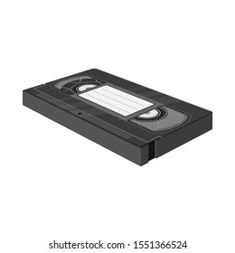 Vector design of videotape and tape symbol. Web element of videotape and cassette vector icon for stock.