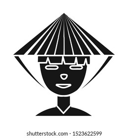 Vector design of vietnamese and portrait sign. Graphic of vietnamese and costume stock symbol for web.