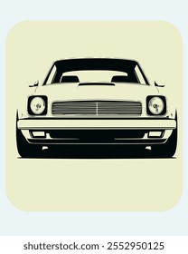 vector design of vintage car on light yellow background