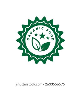 Vector design of a vintage organic food label stamp