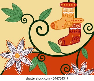 Vector design of vintage and retro Merry Christmas background