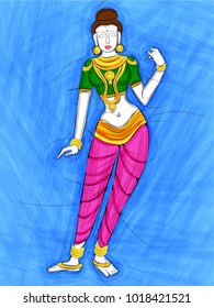 Vector design of Vintage statue of Indian female sculpture  watercolor painting