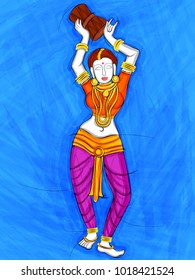 Vector design of Vintage statue of Indian female sculpture  watercolor painting