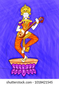 Vector design of Vintage statue of Indian female sculpture  watercolor painting