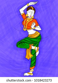 Vector design of Vintage statue of Indian female sculpture  watercolor painting