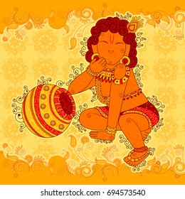 Vector design of Vintage statue of Indian God Krishna sculpture in India art style