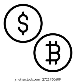 Estilo de icono de moneda virtual de diseño de Vector