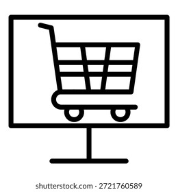 Estilo de icono de mercado virtual de diseño de Vector
