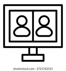 Estilo de icono de reunión virtual de diseño de Vector