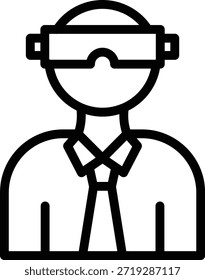 Estilo del icono de la realidad virtual del diseño del Vector