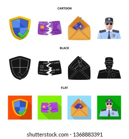 Vector design of virus and secure logo. Set of virus and cyber vector icon for stock.