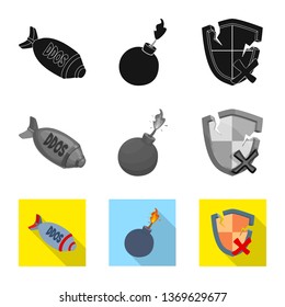 Vector design of virus and secure symbol. Set of virus and cyber stock vector illustration.