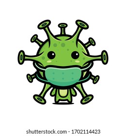 vector design of virus wearing a mask