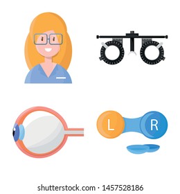 Vector design of vision and clinic icon. Set of vision and ophthalmology vector icon for stock.