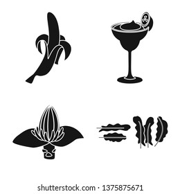 Vector design of vitamin and eating sign. Collection of vitamin and ripe vector icon for stock.